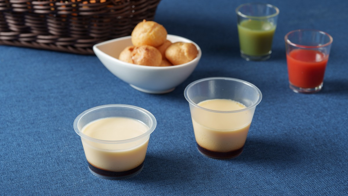 Puddings, cream puffs, and shot drinks