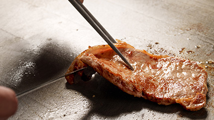 Grilling beef sirloin steak