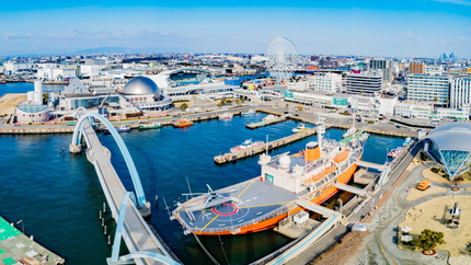 上空から撮影した名古屋港水族館