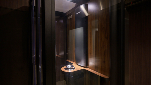 Photo of the inside of a smoking booth