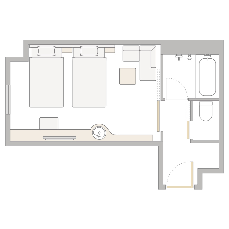 スーペリアツインの平面図
